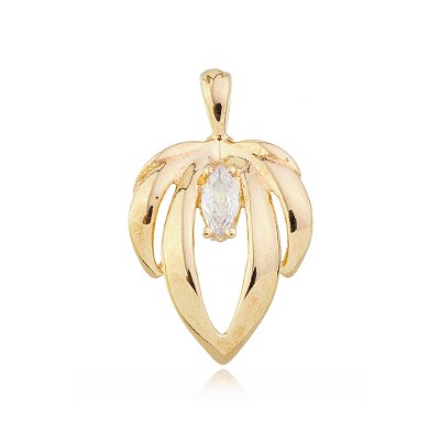 Pingente com zircônia folheado a ouro 18k