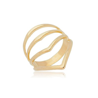 Anel sereia folheado a ouro 18k