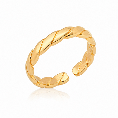Anel conchinha achatado folheado a ouro 18k