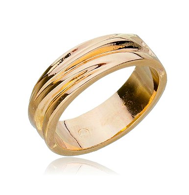 Anel trabalhado folheado a ouro 18k