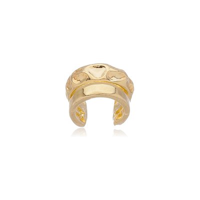 PIERCING TEXTURA MARTELETE FOLHEADO OURO 18K
