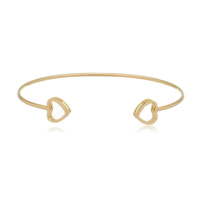 Pulseira fio com corações folheada a ouro 18k