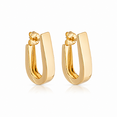 Argola gota chapa folheada a ouro 18k