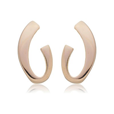 Brinco liso folheado a ouro 18k