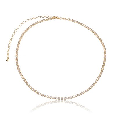 GARGANTILHA RIVIEIRA FOLHEADO OURO 18K