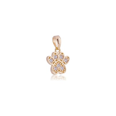 PINGENTE PATINHA CRAVEJADA FOLHEADA OURO 18K