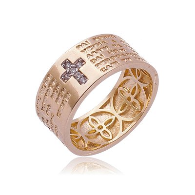 Anel largo folheado a ouro 18k