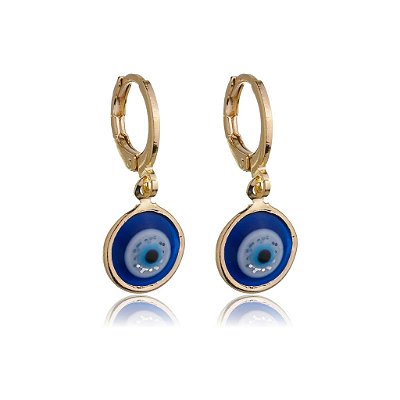 Argola Olho Grego folheada a ouro 18k