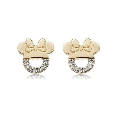 Brinco Minnie folheado a ouro 18k