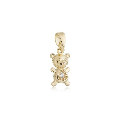 PINGENTE INFANTIL URSINHO COM ZIRCONIA FOLHEADO A OURO 18K