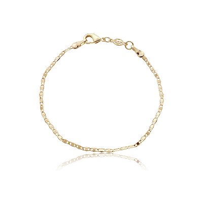 PULSEIRA INFANTIL LATINHA DIAMANTADA FOLHEADA A OURO 18K 16 cm