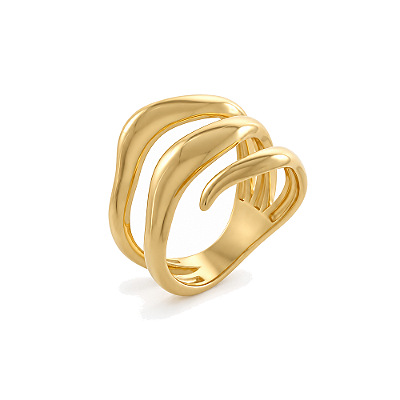 Anel 3 fios folheado a ouro 18k