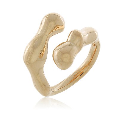 Anel tiras orgânicas folheado a ouro 18k