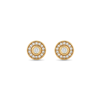 Brinco cravejado folheado a ouro 18k