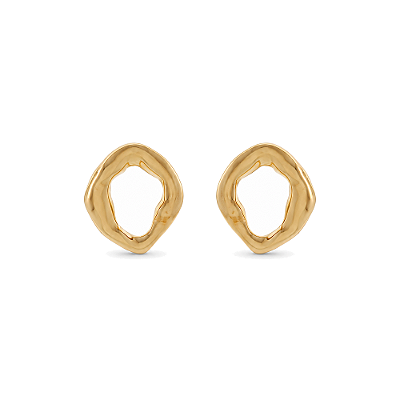 Brinco vazado folheado a ouro 18k