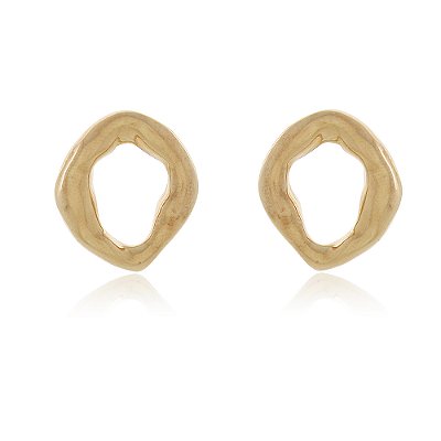 Brinco vazado folheado a ouro 18k