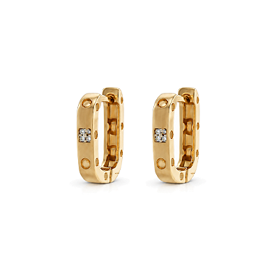 Argola com zircônias folheada a ouro 18k