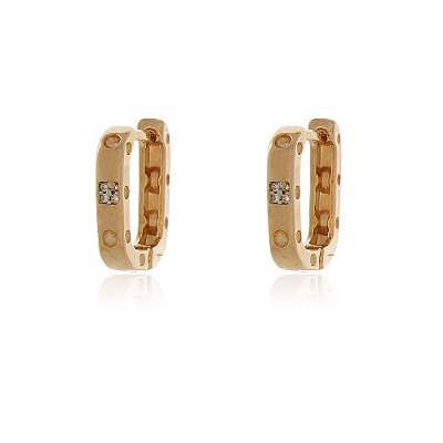 Argola com zircônias folheada a ouro 18k