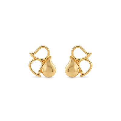 Brinco 3 gotas folheado a ouro 18k