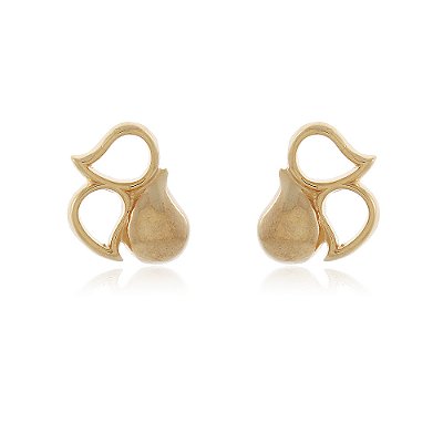 Brinco 3 gotas folheado a ouro 18k