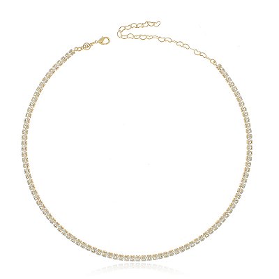 Choker Riviera folheada a ouro 18k