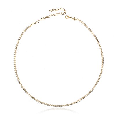Choker Riviera folheada a ouro 18k