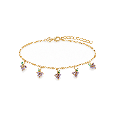 Pulseira infantil folheada a ouro 18k 15cm