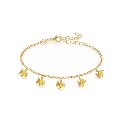 Pulseira infantil folheada a ouro 18k 15cm