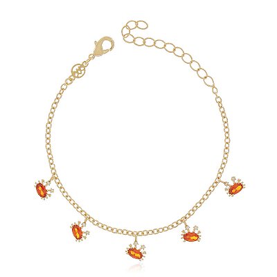 Pulseira infantil folheada a ouro 18k 15cm