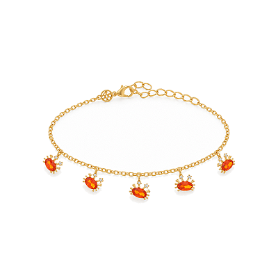 Pulseira infantil folheada a ouro 18k 15cm