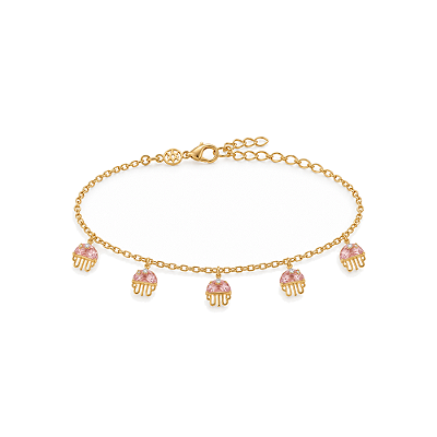 Pulseira infantil folheada a ouro 18k 15cm