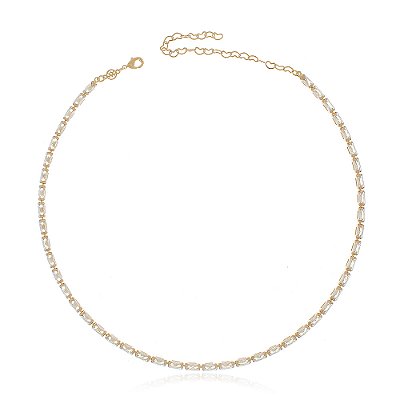 Choker Riviera folheada a ouro 18k