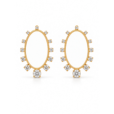 Brinco com zircônias folheado a ouro 18k