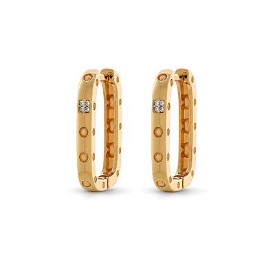 Argola com zircônias folheada a ouro 18k
