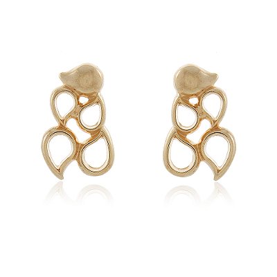 Brinco gotas folheado a ouro 18k