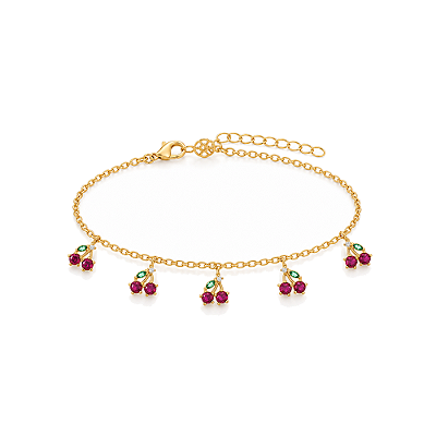 Pulseira infantil folheada a ouro 18k 15cm