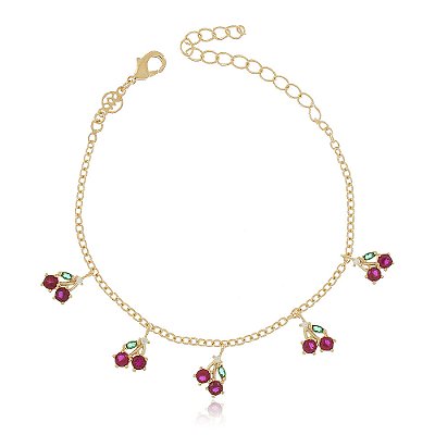 Pulseira infantil folheada a ouro 18k 15cm