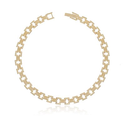 Pulseira trabalhada folheada a ouro 18k 19cm
