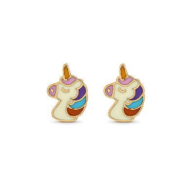Brinco infantil com resina folheado a ouro 18k