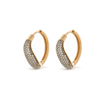 Argola cravejada folheada a ouro 18k