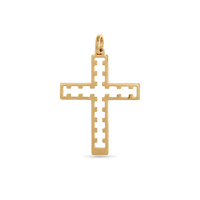 Pingente Cruz folheado a ouro 18k