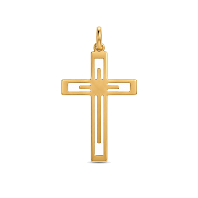 Pingente cruz folheado a ouro 18k