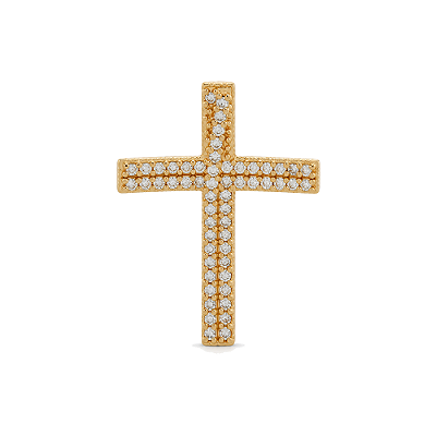 Pingente com zircônias folheado a ouro 18k