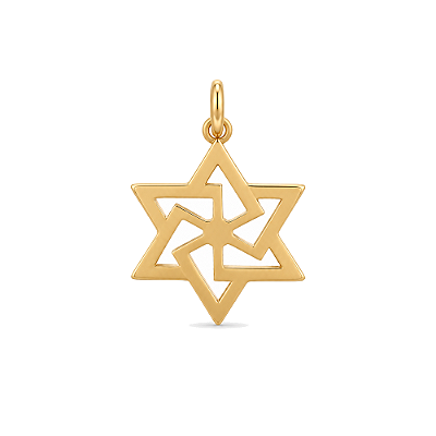 Pingente Estrela de Davi folheado a ouro 18k