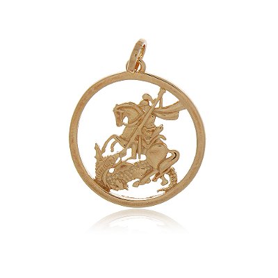 Pingente São Jorge folheado a ouro 18k