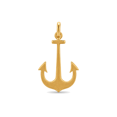 Pingente âncora folheado a ouro 18k