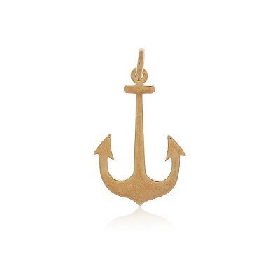 PINGENTE ÂNCORA CORTE LASER FOLHEADO A OURO 18K