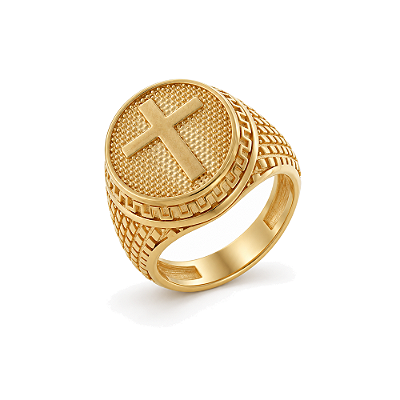 Anel Cruz folheado a ouro 18k