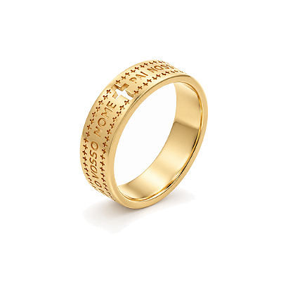 Anel Pai Nosso folheado a ouro 18k