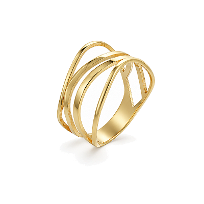 Anel vazado folheado a ouro 18k